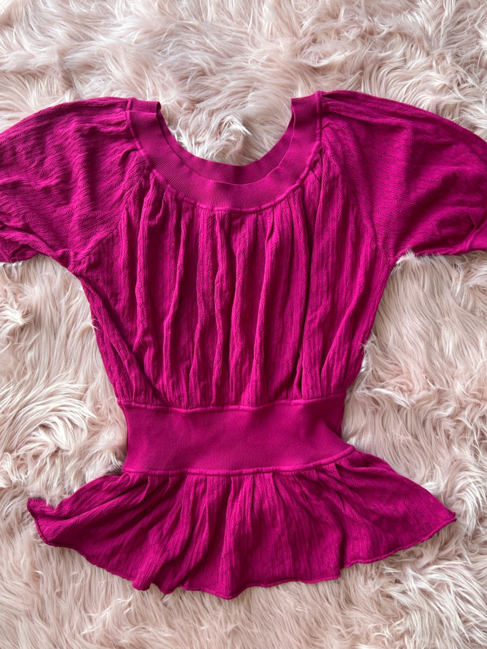 Catherine Malandrino Fuchsia Pink Peplum Blouse